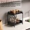Basicwise Under Sink Organizer Sliding Wire Baskets Adjustable 2-Tier Metal Storage Rack for Bathroom Kitchen or Utility Cabinets Pull-Out Shelf for Toiletries Cleaning Supplies & Pantry Essentials